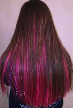 Draculaura Hair, Cute Pink Hair, Red Pink Hair, Pink Hair Highlights, Witchy Hair, Bright Pink Hair, Pink And Black Hair, Pink Hair Dye, Hot Pink Hair