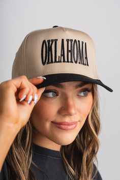 Oklahoma vintage hat black/khaki - Trendy Hats at Lush Fashion Lounge Boutique in Oklahoma City Vintage Hat, Women's Boutique, Black Khakis, Oklahoma City, Basic Tee, Ladies Boutique, Hats Vintage, Oklahoma, Trucker Hat