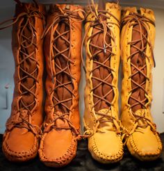 Handmade Leather Moccasin Boots Elkskin Buckskin Hunting - Etsy Canada Knee High Moccasins, Moccasins Boots, Buffalo Boots, Handmade Moccasins, Boots For Woman, Festival Boots, Hunting Boots, Moccasin Boots, Hiking Boots Women