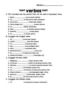 the verbs worksheet is shown in black and white