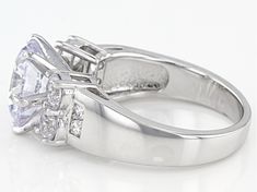 Pre-Owned Charles Winston for Bella Luce ® white diamond simulant 8.09ctw round, rhodium over sterling silver ring. Measures approximately 0.88"L x 0.44"W and is not sizable. The diamond equivalent weight is 4.99ctw..  This product may be a customer return, vendor sample, or on-air display and is not in its originally manufactured condition.  It may not be new.  In some instances, these items are repackaged by JTV. Man Made Diamonds, Diamond Simulant, Broken Chain, Types Of Rings, Pricing Jewelry, 1 Carat, Natural Crystals, White Diamond, Amazing Jewelry