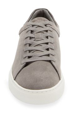 A classic low-profile sneaker with suede trim and a solid rubber outsole pairs perfectly with low-key, casual outfits. Leather upper/synthetic lining and sole Imported Everyday Low-top Suede Sneakers, Classic Gray Sneakers With Textured Sole, Sneaker Men, Low Key, Low Profile, Nordstrom Rack, Leather Upper, Casual Outfits, Nordstrom