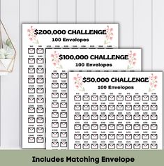 two matching envelopes with the words $ 10, 000 challenge on them and an image of