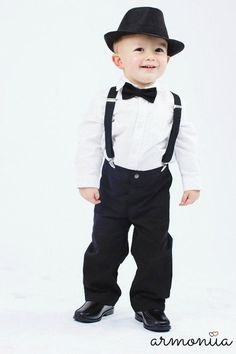 This stylish BLACK SUSPENDERS & BLACK BOW TIE are great for so many occasions! This bow tie is available with OTHER COLOR SUSPENDERS (charcoal, beige, navy, light grey).BABY SET (6 - 18 mo):~ BOW TIE - pre-tied and made with a 13.5" long strap with velcro closure~ SUSPENDERS - one size fits most, adjustable from 16" to 27"; made of elastic; Y-shape back.BOY SET (18 mo - 6 yrs):~ BOW TIE - pre-tied and made with a 15" long adjustable strap with a hook and slider;~ SUSPENDERS - fit boys 18 mo Classic Suspenders For Suit And Tie At Party, Fitted Suspenders For Groom Suit And Tie Accessories, Elegant Black Belts And Suspenders For Party, Classic Bow Tie With Suspenders For Party, Classic Party Bow Tie With Suspenders, Fitted Black Belts And Suspenders For Party, Classic Black Belts And Suspenders For Party, Classic Black Belts And Suspenders For Black Tie, Classic Fitted Suit And Tie Accessories With Suspenders