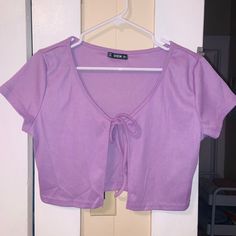 Another Purchase I Was Bummed About Not Fitting :( Cute Purple Crop Tops, White Crochet Halter Top, Red Satin Top, Brown Lace Top, Sheer Crop Top, Purple Crop Top, Front Crop Top, Red Crop Top, Crochet Halter Tops