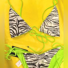 Show Off In This Wildly Sexy & Vibrant Bikini From Fashion Nova Perfect For A Vacation Or Even A Pool Party. Zebra And Lime It’s Giving A Wild Night Nwt/ Size Large Fitted Zebra Print Triangle Top Swimwear, Fitted Zebra Print Swimwear For Vacation, Zebra Print Stretch Swimwear For Beach, Stretch Zebra Print Swimwear For Beach, Wild Night, Swimming Swimsuit, Swimming Bathing Suits, Monokini Swimsuits, Cheeky Bikinis