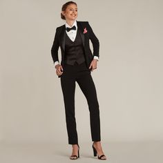 Be Bold. Be Beautiful. Be You. Tuxedo Women Suits, Peak Lapel Tuxedo, Shawl Collar Tuxedo, Tuxedo Women, Slim Fit Tuxedo, Black Shawl, Black Tux, Tuxedo Pants, Black Tuxedo