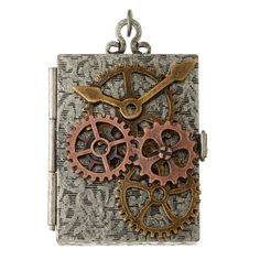 an old pocket watch with gears attached to it