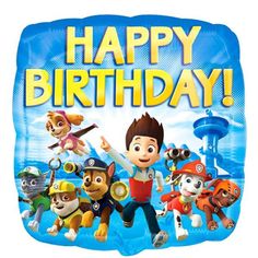 an image of a birthday card with paw patrol characters