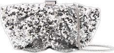 Elegant Rectangular Sequin Clutch, Designer Sequined Evening Bags, Luxury Sequined Evening Bags, Designer Silver Clutch For Formal Occasions, Designer Sequin Bags For Formal Occasions, Designer Silver Clutch For Formal Events, Luxury Sequin Bags For Evening, Luxury Evening Bags With Sequins, Designer Evening Bags With Sequins