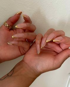 Shein Clothing, Gold Nail Designs, Gold Nail, Elegant Nails, Fire Nails, Classy Nails, Chic Nails, Dope Nails, French Tip Nails