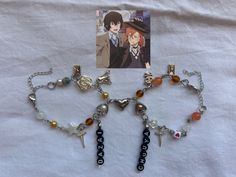 You will get 2 bracelets Length can be personalized Chain: stainless steel  Beads : glass,metal,plastic  Please don't hesitate to ask any questions! All my products are belong to me please do not copy! Anime Jewelry Bracelets, Bungo Stray Dogs Bracelet, Bsd Bracelet Ideas, Dazai And Chuuya Anime, Dazai Bracelet, Chuuya Bracelet, Bsd Bracelet, Bsd Dazai X Chuuya, Chuuya Anime