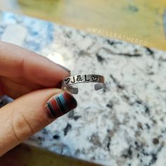 Gift Idea For Couples, Sunflower Accessories, Country Rings, Stacker Rings, Leather Company, Thumb Ring, Thumb Rings, Personalized Initials, Country Western