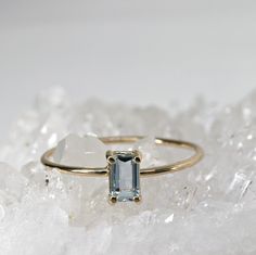 Emerald Cut Aquamarine Ring, Rings Beads, March Birthstone Ring, March Birthstone Jewelry, Rings Gemstone, Emerald Cut Engagement, Stone Jewellery, Aquamarine Engagement Ring, Engagement And Wedding Rings