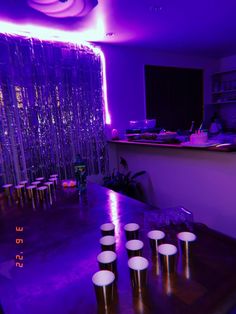 #euphoria #neon #party #birthdayparty #euphoriaparty #cute #aesthetic #purple #decorations Lila Party, Euphoria Party, Purple Birthday Party, 18th Birthday Decorations