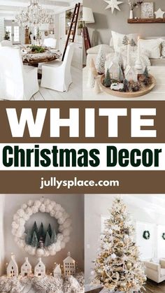 white christmas decor is featured in this collage