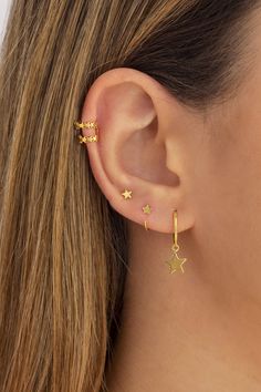 Dainty Star Shaped Single Cartilage Earring, Minimalist Hypoallergenic Star Piercings, Everyday Star Cartilage Earrings, Minimalist Star-shaped Single Cartilage Earring, Minimalist Star-shaped Hypoallergenic Cartilage Earrings, Minimalist Hypoallergenic Star Cartilage Earrings, Minimalist Star-shaped Hoop Earrings For Pierced Ears, Minimalist Star Shaped Hoop Earrings, Minimalist Star-shaped Hoop Earrings