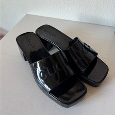 Gucci Sandals Buy One Take One Authentic Used Take Both For 600$ Gucci Sandals, Shoes Gucci, Gucci Shoes, Women's Shoes Sandals, Shoes Sandals, Black White, Size 6, Gucci, Women Shoes