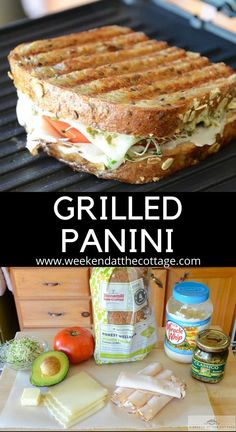 grilled panini on the grill with ingredients to make it