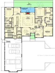 the floor plan for this modern home is very large and has lots of space to move around