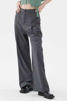 storets.com Skyler Wide Leg Pants Gray Full Length Pants For Fall, Full Length Gray Pants For Fall, Tailored Full-length Casual Bottoms, Casual Tailored Full Length Bottoms, Gray Full-length Pants For Fall, Gray Baggy Bottoms For Work, Gray High-waisted Pants For Fall, Gray High Waist Wide Leg Pants, Gray Wide Leg High Waist Pants