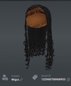 an image of a wig with long braids on the top and bottom part of it