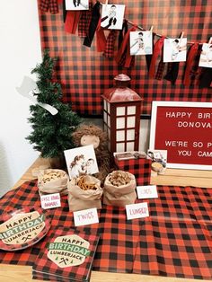 a table topped with lots of food and decorations