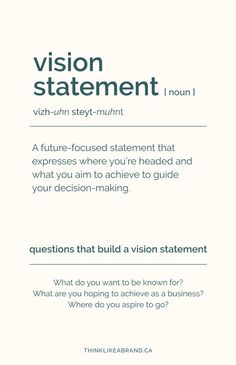 how to write a vision statement Losing 40 Pounds, Vision Statement, Business Basics, Branding Resources, Natural Sleep Remedies, Small Business Success