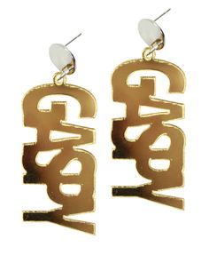 Laser cut acrylic earring. Measures 2.5 in. Laser Cut Jewelry Acrylic Christmas, Lazer Cut Earring, Who Dat Earrings, Acrylic Disney Earrings, Vynil Earrings, Laser Cut Earrings Acrylics, Custom Bangle, Long Ring, Acrylic Earring