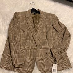 Brand New Size : 18w Very Nice Dry Clean Only Very Ralph Lauren Traditional Style Fall Season Beige Sport Coat For Work, Beige Sport Coat For Fall Workwear, Classic Khaki Blazer For Fall, Spring Brown Sport Coat For Workwear, Lauren Brown, Lauren Ralph Lauren, Traditional Style, Jackets & Coats, Jackets For Women