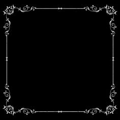 a black and white frame with an ornate design on the bottom, in the middle