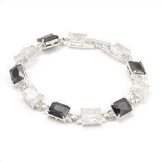 This gorgeous bracelet is made of silver jet cubic zirconia. This bracelet is rectangle shaped link bracelet. It measures approximately 7.5" long and 26.3g in weight . It is very easy to wear. It is ideal for wedding, birthday, prom or pageant. You can give this bracelet as a gift for any special occasions. Gorgeous Bracelet, Rectangle Shape, Crystal Bracelets, Link Bracelets, Cubic Zirconia, Special Occasion, Wear It, Prom, Bracelet