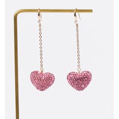 New With Tags Every Girl Loves Heart Shaped Jewelry It Reminds Her Of The Love She Well Deserves !! Product Details Add A Touch Of Sparkle To Any Outfit With These Stunning Crystal Heart Dangle Earrings! The Delicate Heart-Shaped Crystals Are Elegant And Playful, Perfect For Any Occasion. These Earrings Are The Ideal Accessory To Make You Feel Extra Glamorous, Whether Dressing Up For A Night Out Or Adding Flair To Your Everyday Look. Fit: Dangle Closure: Fish Hook Pink Heart Cut Earrings For Party, Cute Heart Charm Earrings For Party, Cute Heart Drop Earrings For Party, Cute Party Earrings With Heart Charm, Glamorous Heart-shaped Earrings For Valentine's Day, Glamorous Heart Shaped Earrings For Valentine's Day, Valentine's Day Rose Gold Heart Earrings For Party, Pink Heart Beads Jewelry For Party, Pink Dangle Heart Earrings For Party