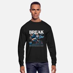 Football break line score try run hard play smart Men's Longsleeve Shirt Broken Lines, Smart Men, Long Sleeve Shirts, Football, Running, Black, Design, American Football