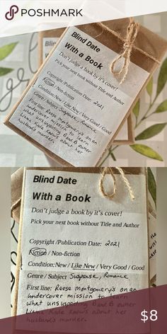 Blind Date with a Book! Don’t judge a book by its cover! Suspense/ Romance Blind Date With A Book Aesthetic, Blind Date Book Ideas, Blind Book Date Ideas, Diy Blind Date With A Book Ideas, Hampers Idea, Tiny Library