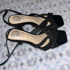 Vicente Camuto Sandals For Women Size 7/M/37 1/2 New Unused Vicente Camuto Sandals, I Give Them At This Price Because They Do Not Have The Original Box Black Synthetic Sandals For Evening, Black Sandals With Wrapped Heel For Night Out, Black Block Heel Evening Sandals, Black Sandals With Low Heel And Heel Loop, Evening Sandals With Flat Heel, Medium Width, Black Sandals With Wrapped Flat Heel, Flat Heel Synthetic Sandals For Night Out, Synthetic Flat Heel Sandals For Night Out, Vince Camuto Shoes