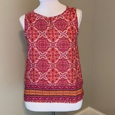 White, Pinks And Yellow Paisley Pattern Give This Cynthia Rowley Top A Fun Boho Vibe. Nwot (Spare Hook Closure Is Still Attached Just Not The Actual Price Tag). 100% Polyester Smoke-Free Home. Size: Medium Armpit To Armpit: 20” Shoulder To Hem Length: 26” Sleeveless * Tank * Blouse * Shirt Patterned Sleeveless Blouse, Patterned Sleeveless Summer Blouse, Spring Casual Tank Top With Paisley Print, Casual Spring Tank Top With Paisley Print, Patterned Sleeveless Printed Tank Top, Casual Sleeveless Paisley Print Tank Top, Casual Sleeveless Tank Top With Paisley Print, Casual Paisley Print Sleeveless Tank Top, Fitted Sleeveless Paisley Print Top