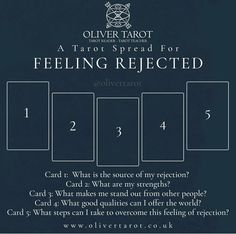 a tarot spread for feeling neglected with four cards in the middle and five at the bottom