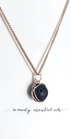 Rose Gold Wire Wrapped Lava Necklace; 12mm Lava Stone; Diffuser Necklace; Aromatherapy Jewelry; Essential Oil; Lava Stone by RemedyEssentialOils on Etsy https://www.etsy.com/ca/listing/468055222/rose-gold-wire-wrapped-lava-necklace Minimalist Rose, Trendy Jewerly