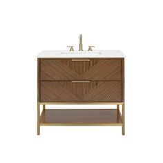 a bathroom vanity with two drawers and a sink