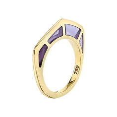 Purple Enamel Gold Ring by fine jewelry designer Andy Lif. Contemporary Fine Jewelry, Palm Beach Jewelry, Precious Jewels, Stone Inlay, Gold Hand, 18k Gold Ring, Gold Hands, Fine Jewels, Fine Jewelry Designers