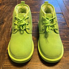 New Without Box. Neumel Ugg Boots. Lime Green Color Green Uggs, Ugg Green, Short Ugg, Ugg Rain Boots, Ugg Booties, Chestnut Uggs, Brown Suede Ankle Boots, Ugg Classic Tall, Ugg Boots Australia