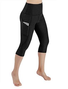 ODODOS High Waist Out Pocket Yoga Capris Pants Tummy Cont... #pants#fitness#class#leggings#optoutside#hiking#yoga#workout#meditation#yogi#girls#girl#womens #practice#butt#booty Legging Court, Black Capri Leggings, Running Yoga