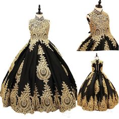 Gold and Black New Cute Wedding Girl Dress Flower Girl Dress Foraml Occasion Kids Clothing Princess Brithday Dress on Storenvy Lace Flower Girls, Flower Girls Dress, Dress High Neck, Cute Wedding, Wedding Girl, Lace Ball Gowns, Corset Back, Flower Girl Dress Lace, Pageant Gowns