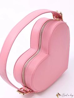 BirdinBag - Charming Pink Heart-Shaped Novelty Bag with Cute Top Handle Pink Bags, Novelty Bags, Cute Top, Pink Bag, Bag Straps, Cute Tops, Pink Heart, Heart Shape, Top Handle