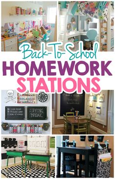 the back to school homework stations are great for kids