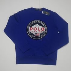 Men's Blue Double Tech Crewneck Sweatshirt Polo Alpine World Cup Racing Price Is Firm Check Out My Closet For More Limited Edition Polo Bear, Polo Ralph Lauren, Michael Kors, Kate Spade & Aldo Classic Blue Crew Neck Top, Blue Crew Neck Sweatshirt With Logo, Classic Blue Crew Neck Sweatshirt, Classic Blue Cotton Sweatshirt, Blue Crew Neck Sweater With Logo Print, Polo Flag Sweater, Ralph Lauren Crewneck, Polo Bear Hoodie, Blue Ralph Lauren Polo Shirt