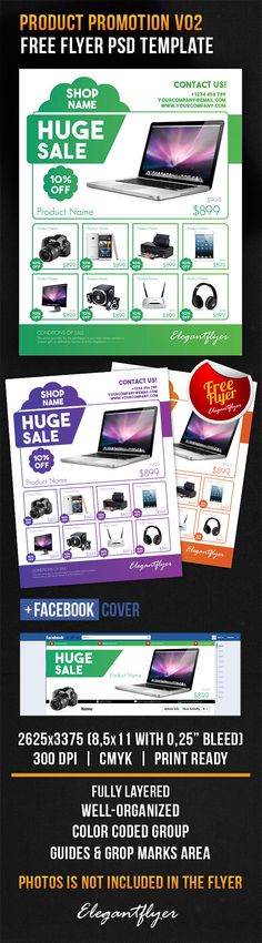 an advertisement for a computer product with multiple images and text on the front, in different colors