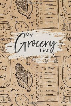 the grocery list with hand drawn items on it