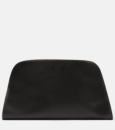 EW Margaux leather clutch in black - The Row | Mytheresa The Row Bag, Large Clutch, Luxury Scarves, Black Leather Tote Bag, Small Clutch, Saddle Leather, Leather Clutch Bags, Leather Pouch, Leather Clutch